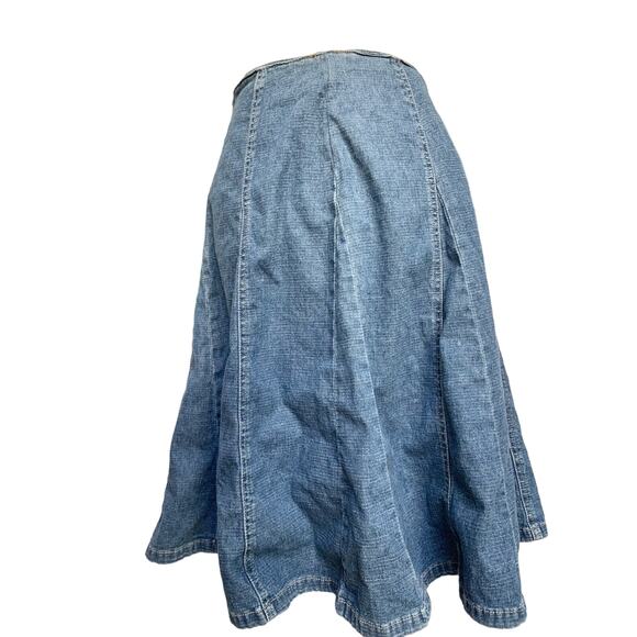 Relativity High Waisted Cotton Midi Denim Skirt 8P - Picture 3 of 8